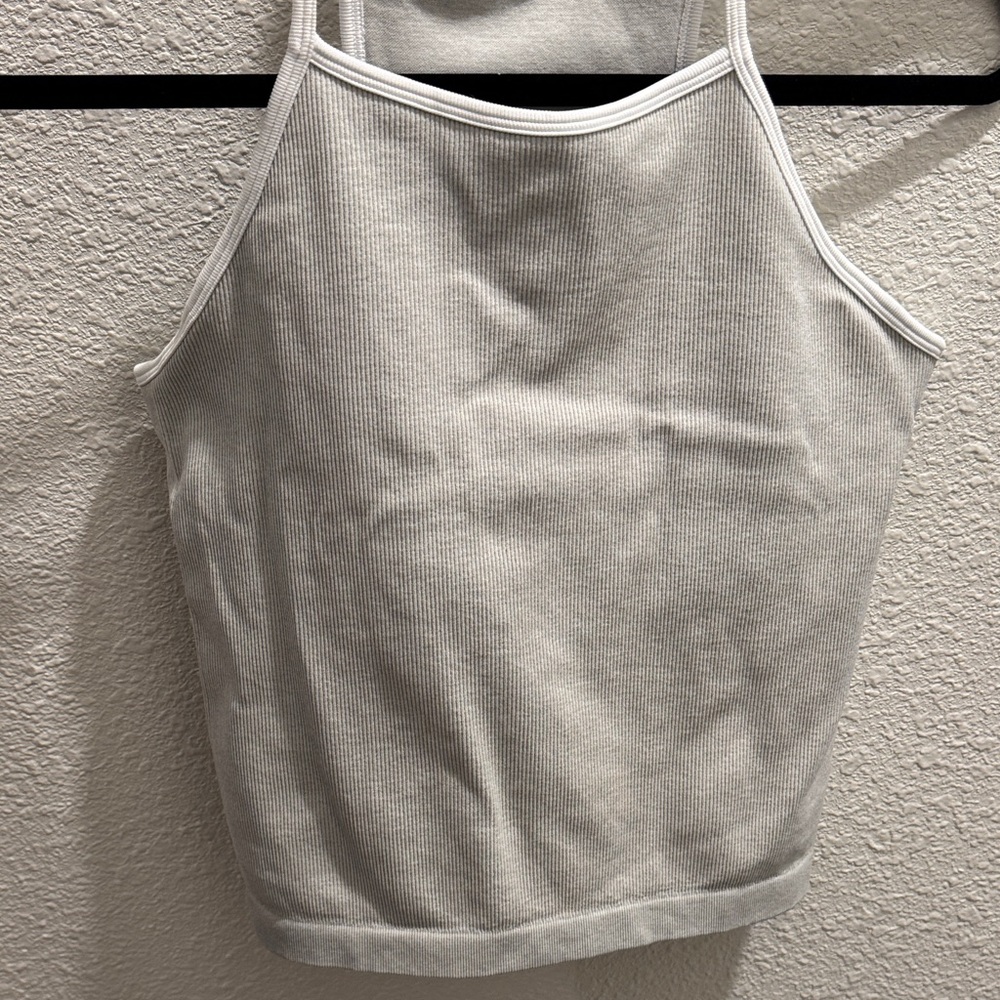 DSG Women's Grey Ribbed Tank Top with built in bra